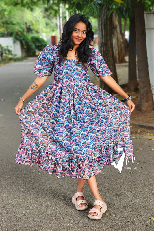 Rainbow Ripple Cotton Dress