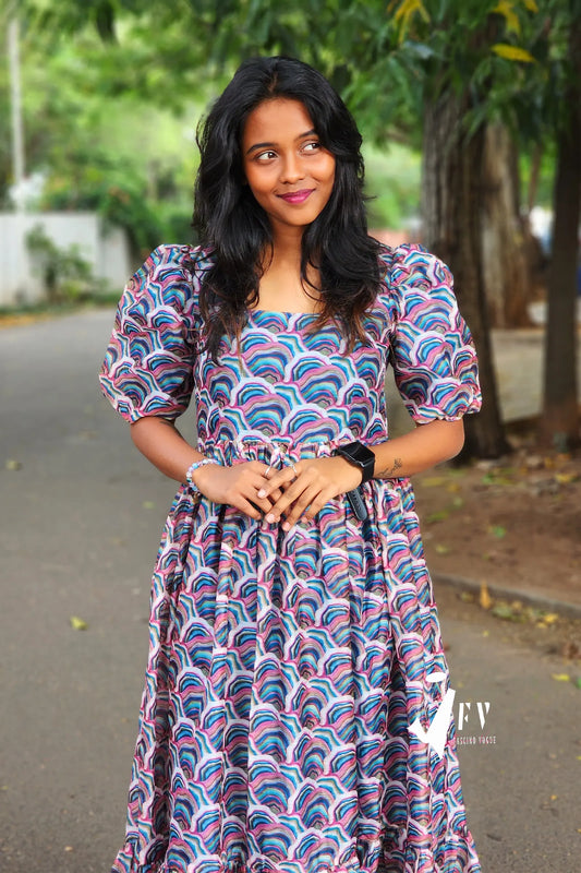 Rainbow Ripple Cotton Dress