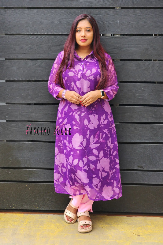 Regal Violet A-Line Kurta