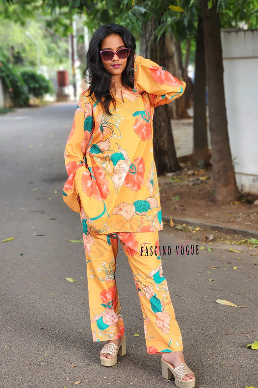 Golden Bloom Co-ord Set