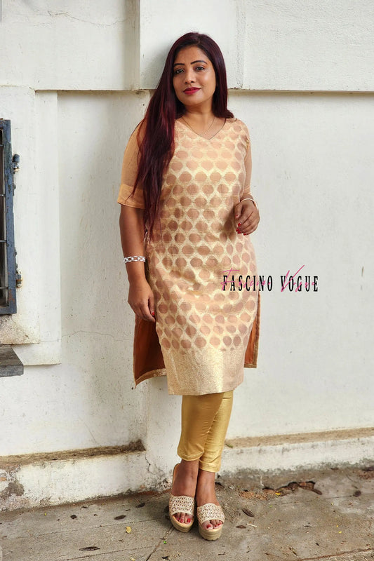 Luxurious Gold Brocade Ensemble