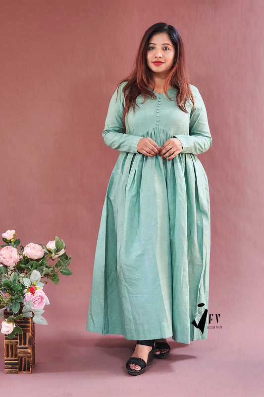 Tranquil Sage Flared Anarkali Suit