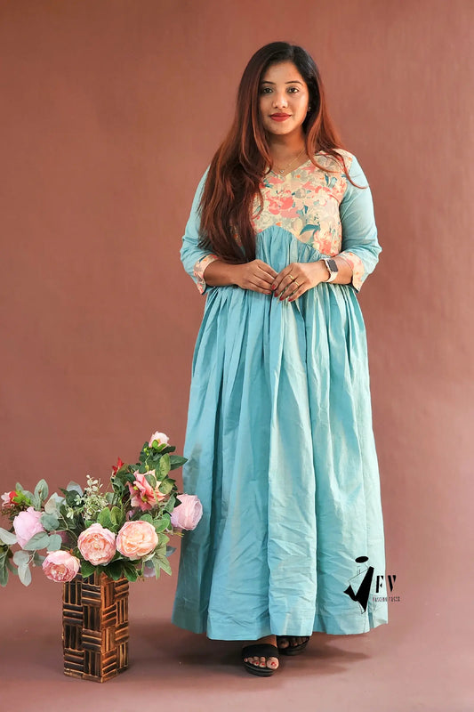 Soft Elegance Pastel Floral Anarkali