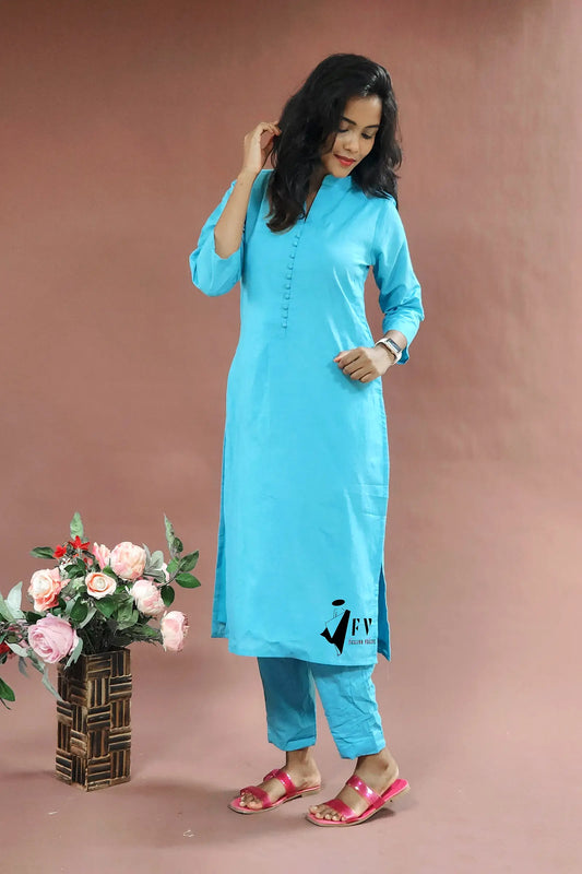 Soothing Sky Blue Straight Cut Salwar