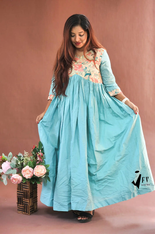 Soft Elegance Pastel Floral Anarkali